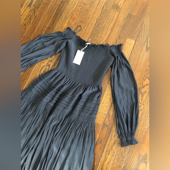 Ramy Brook Women's S Anita Off the Shoulder Dress in Dark Navy -BRAND NEW w/TAGS - Picture 4 of 11